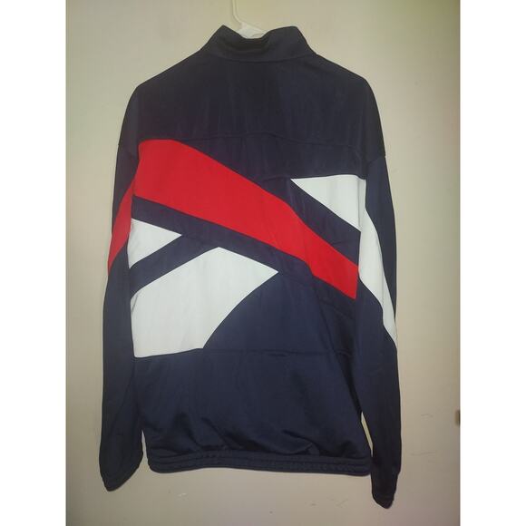 Reebok Men's Track Jacket Large Retro 80s & 90s Vector Tricot Athletic Navy Red - Picture 5 of 9